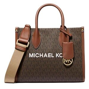 Michael Kors Brown and Tan Mirella Medium 2Way Bag NWT
